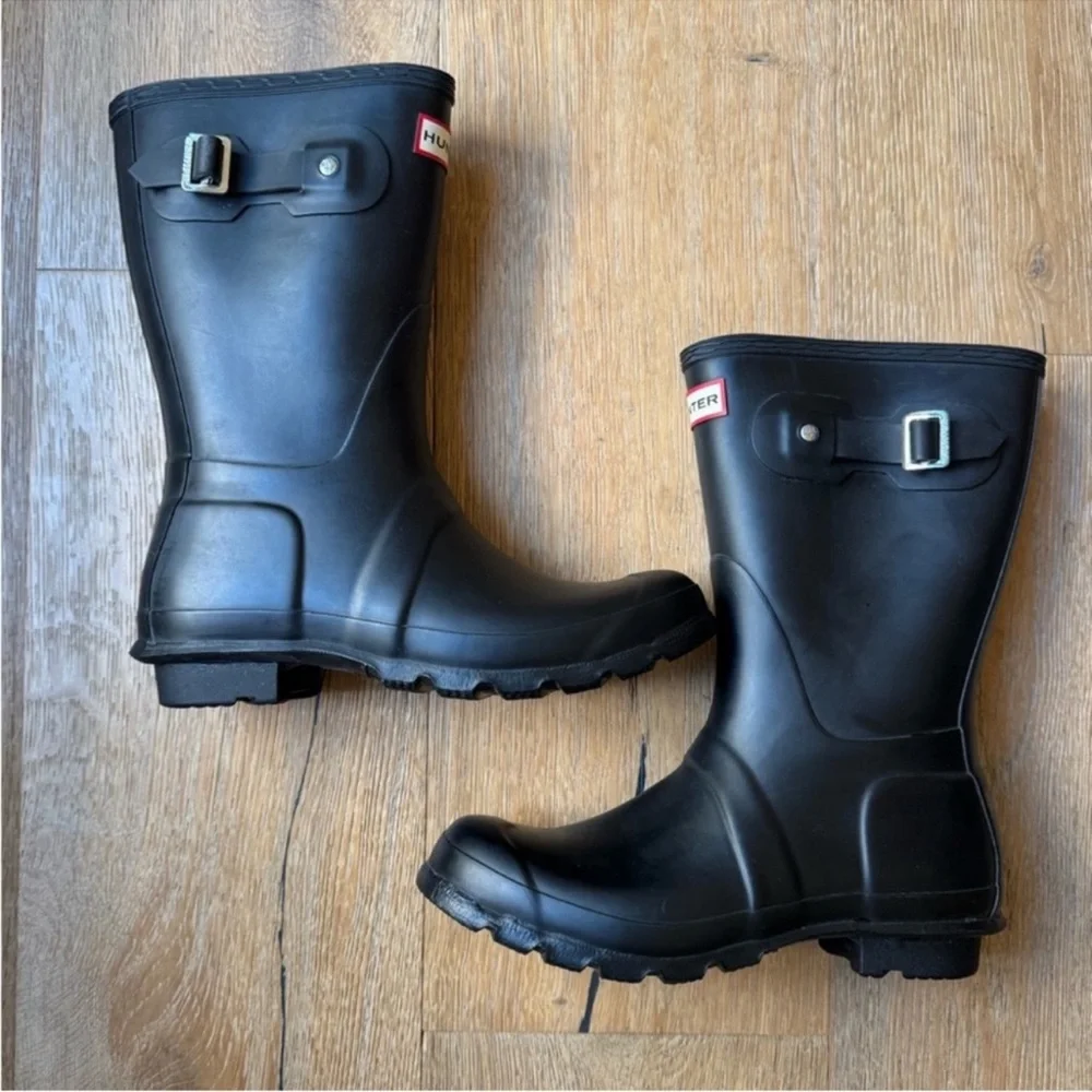 🔥NEW🔥HUNTER 🔥sz 8 BLACK Shorts Toure Rubber rain garden boots price firm!